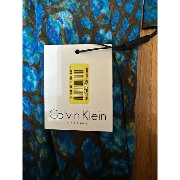 Calvin Klein Blue Animal Print Sheath Dress Size 2 NWT - Picture 5 of 8
